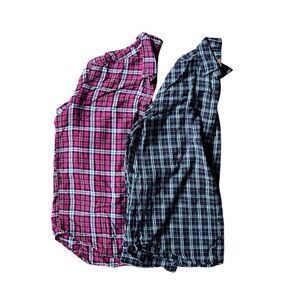 Men's Plaid Casual Shirts - Red and Black